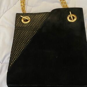 Black suede purse